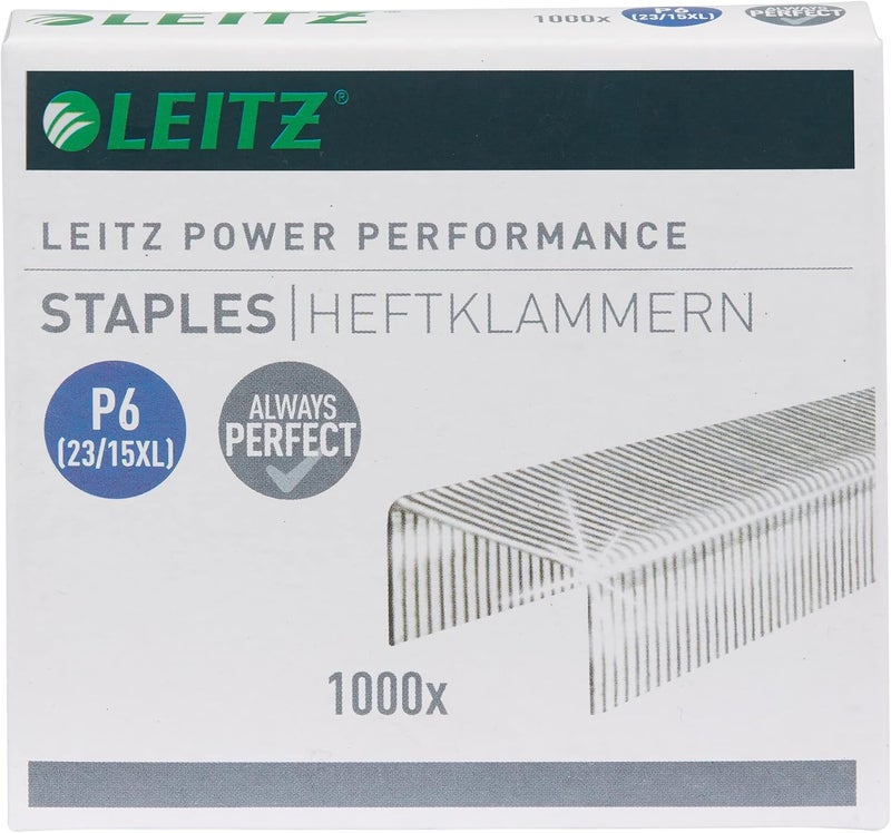LEITZ 55790000 P6 Power Performance 23/15XL Staples, Power Performance, Resistant Metal Wire, Length 15 mm, 1000 Pieces, Staples Up to 120 Sheet Capacity Global assorted color picks - Image 2