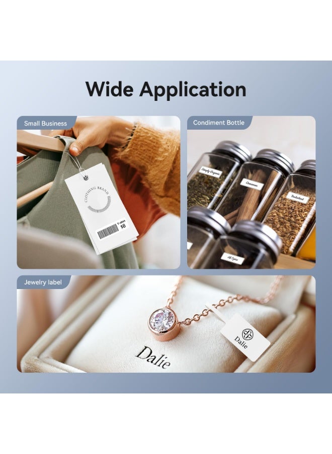 آلة صنع الملصقات الصغيرة، طابعة ملصقات حرارية محمولة مع لفة واحدة من الورق الحراري، طابعة ملصقات السعر المحمولة، اتصال لاسلكي BT للمنزل والمكتب والمطبخ ومتجر السوبر ماركت - Image 5