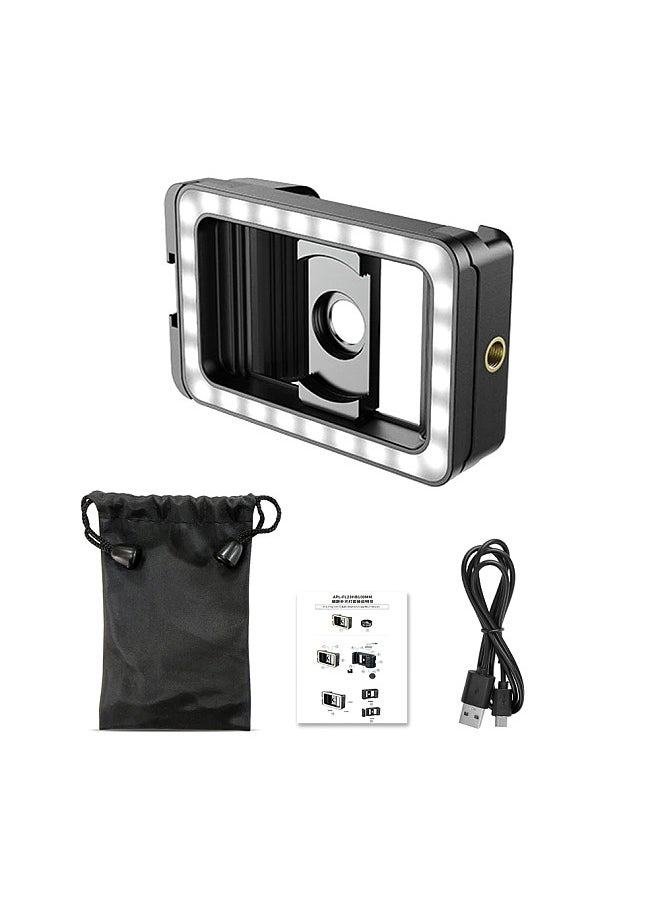 APEXEL FL23 Universal Phone Clip with 17mm + 37mm Thread LED Fill Light Cold Shoe Mount & 1/4in Screw Hole Lens Adapter Compatible with Android/iPhone/Samsung Smartphones Macro/Wide Angle/Fisheye Lens  - Image 4