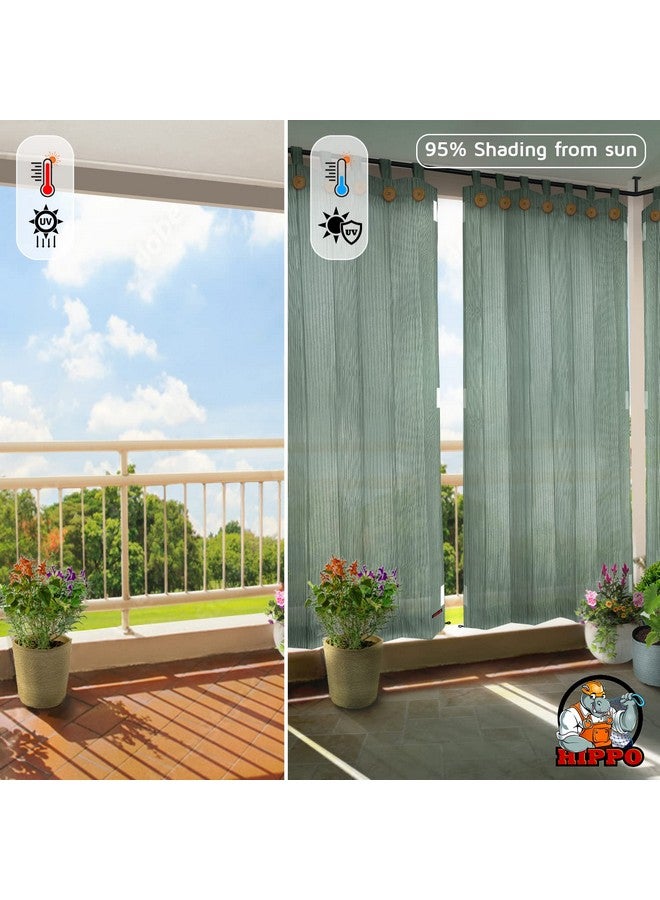 Hippo HIPPO 230 GSM Outdoor Sun Blocking Balcony Loop Curtains Sun & UV Protection, Light Filtering 9FT Long Door Curtain (4.5FTX9FT, Moon-Stone, 2 PC) - Image 2