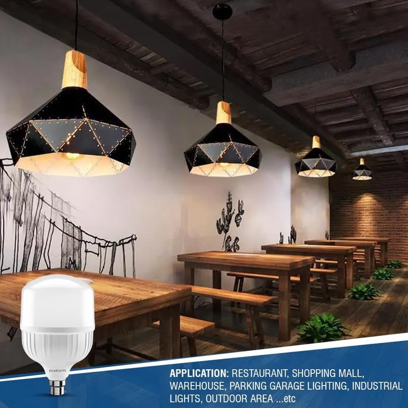 EcoEarth Dome LED High Wattage Bulb with Elegant Design | 40W | B22 | Warm White | Pack of 1 - Image 4