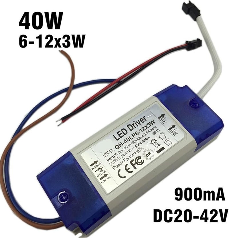 Constant Current LED Driver Power Supply 20W 30W 40W 900mA 2 Pcs - Image 3