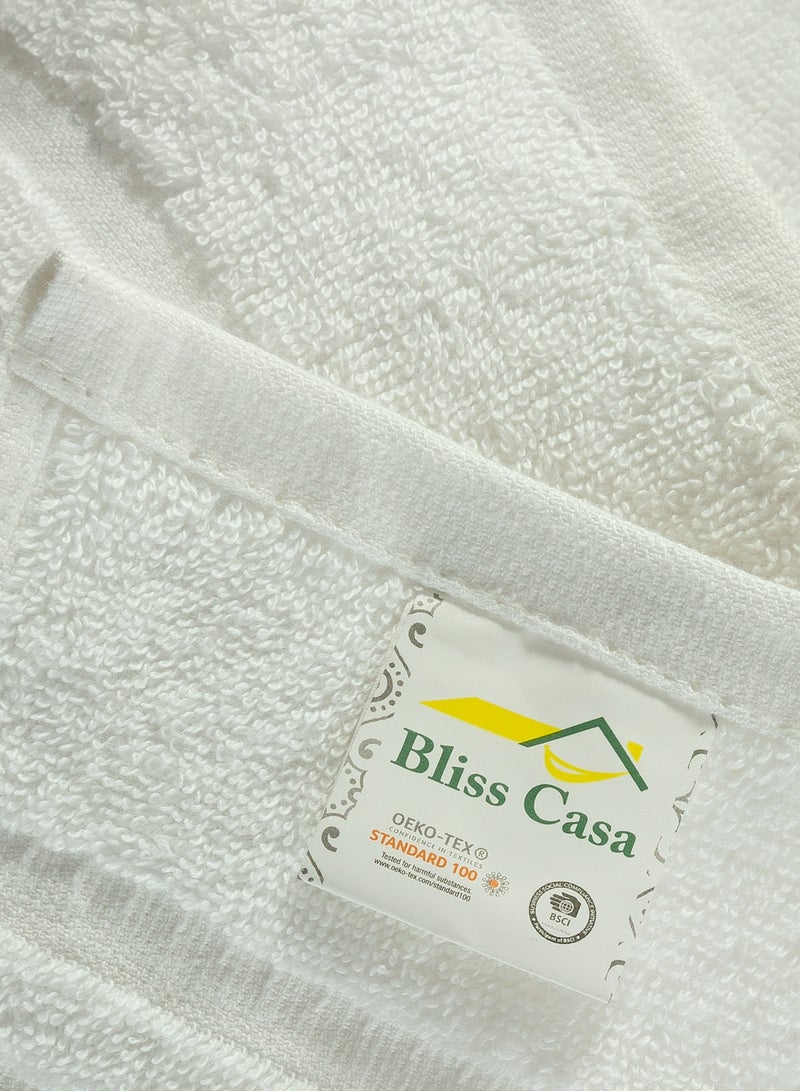 Bliss Casa Cotton Hair Towels 20x40 Inch (6 Pack) Multipurpose Light-Weight & Absorbent Quick Drying Towels Set for Hand, Gym, Pool, Spa, Hotel and Salon (White) - Image 5