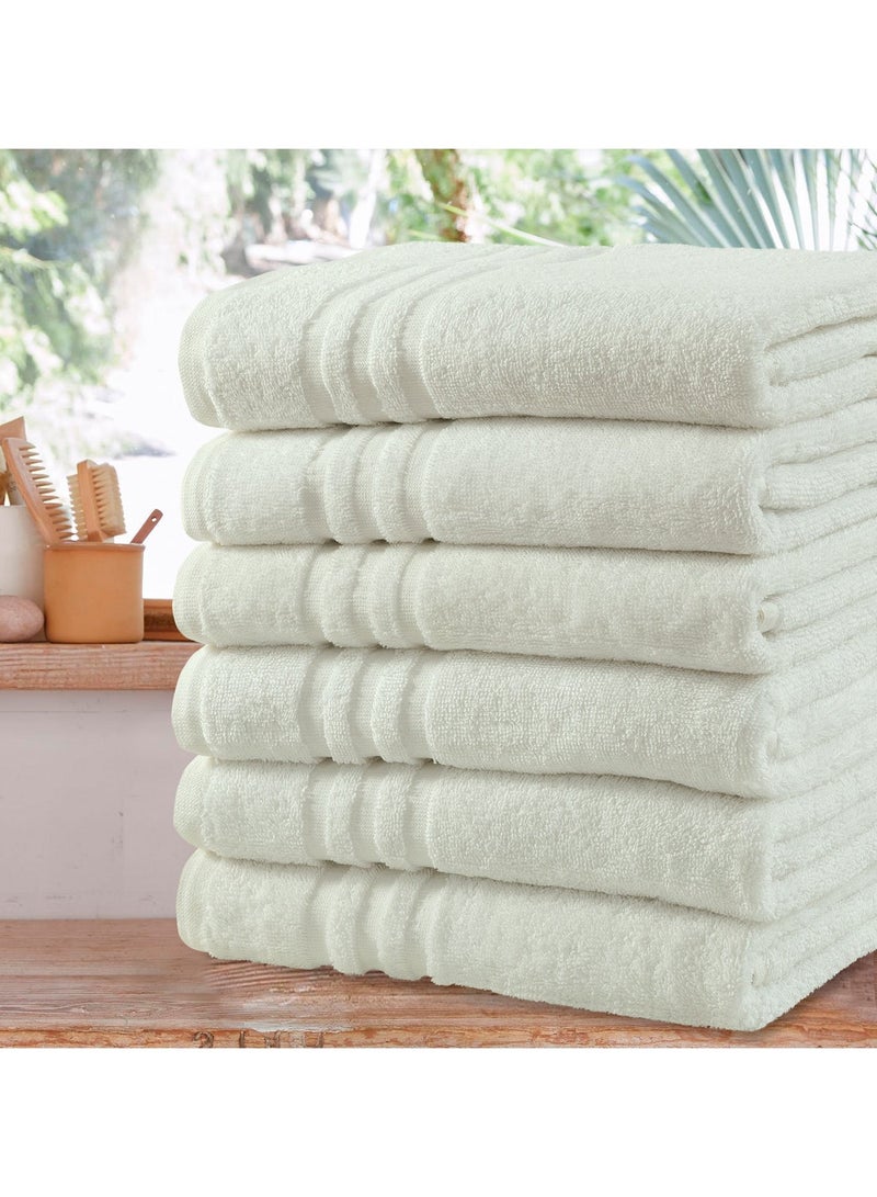 Bliss Casa Cotton Hair Towels 20x40 Inch (6 Pack) Multipurpose Light-Weight & Absorbent Quick Drying Towels Set for Hand, Gym, Pool, Spa, Hotel and Salon (White) - Image 4