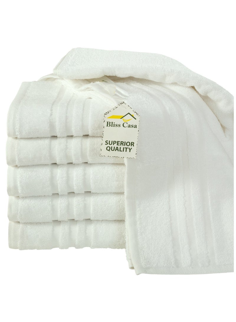 Bliss Casa Cotton Hair Towels 20x40 Inch (6 Pack) Multipurpose Light-Weight & Absorbent Quick Drying Towels Set for Hand, Gym, Pool, Spa, Hotel and Salon (White) - Image 1