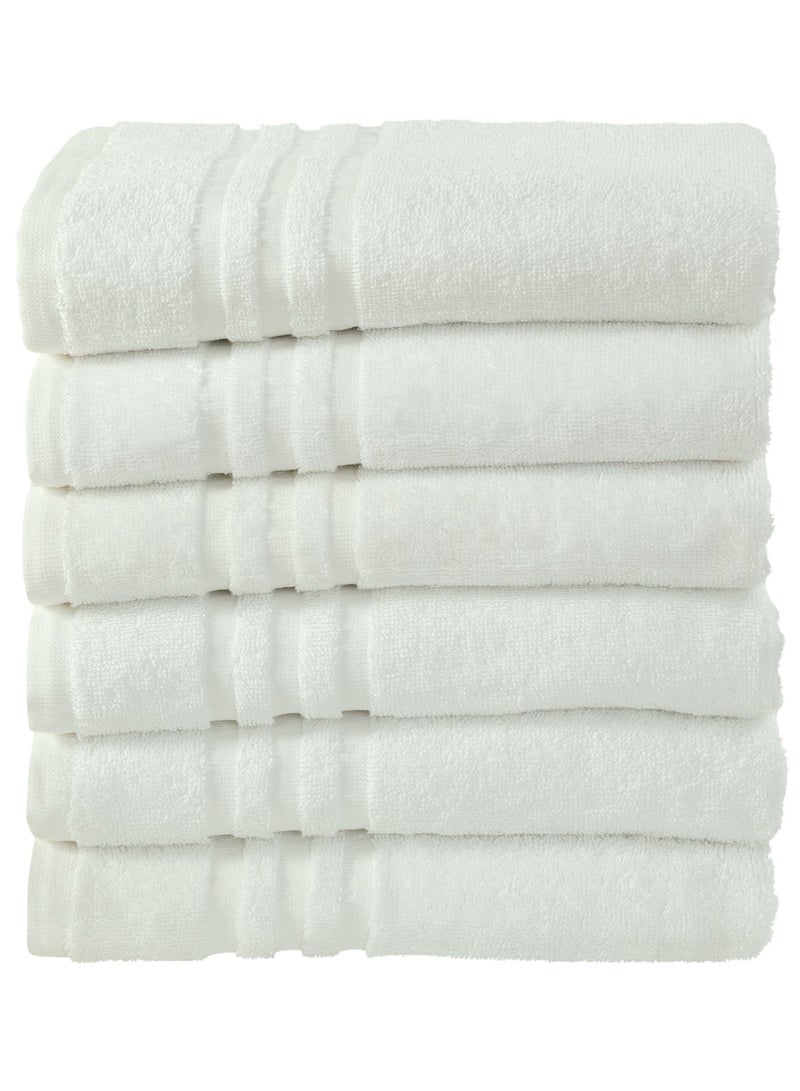 Bliss Casa Cotton Hair Towels 20x40 Inch (6 Pack) Multipurpose Light-Weight & Absorbent Quick Drying Towels Set for Hand, Gym, Pool, Spa, Hotel and Salon (White) - Image 2