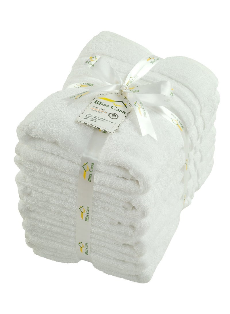 Bliss Casa Cotton Hair Towels 20x40 Inch (6 Pack) Multipurpose Light-Weight & Absorbent Quick Drying Towels Set for Hand, Gym, Pool, Spa, Hotel and Salon (White) - Image 3