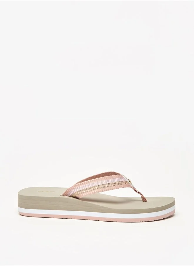 Aqua Women's Printed Thong Slippers