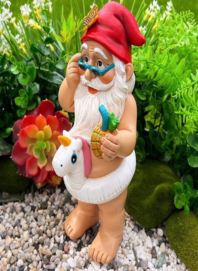 Mood Lab Garden Gnome with Unicorn - Funny Gnome Statue - 9 Inch Tall Lawn Figurine - for Outdoor or House Decor - Image 3