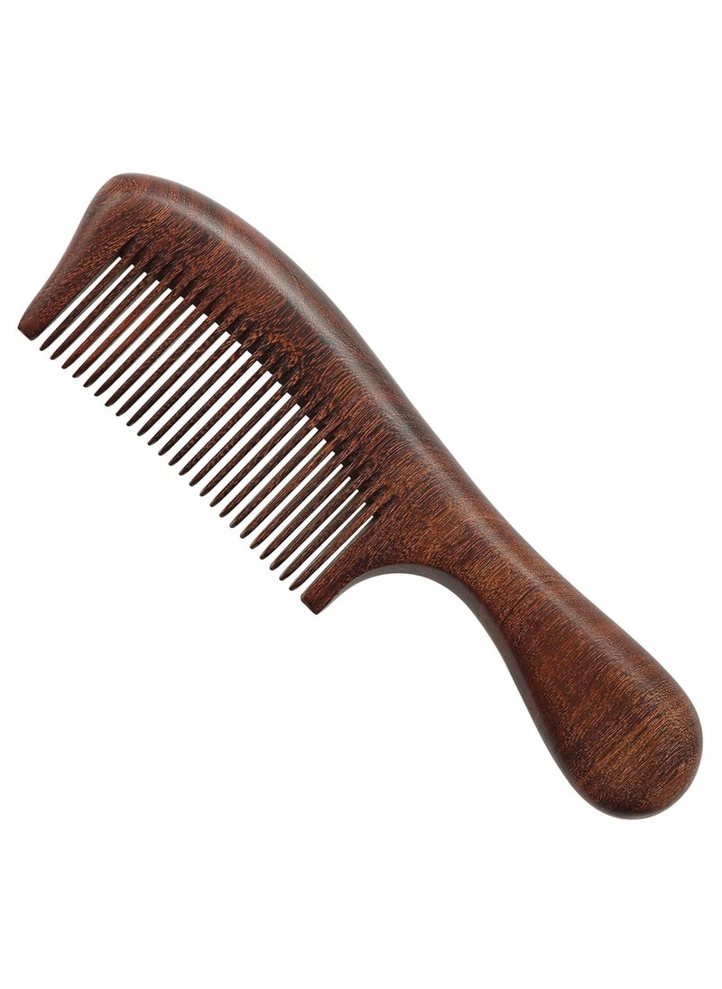 Cosfan - Handmade Sandalwood Hair Comb Black Gold Sandalwood Wood Comb Natural Fine Tooth Wood Comb Fine Toothed Wooden Comb for Curly Hair Vintage Wooden Comb with Handle - Image 1