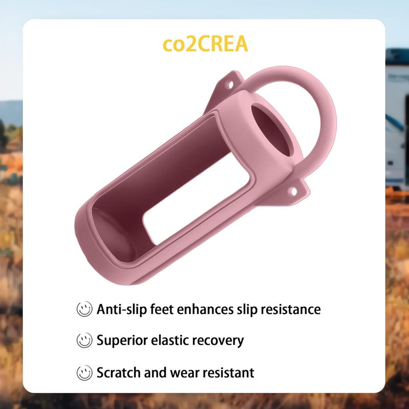 co2CREA Silicone Case for Grip Portable Waterproof Speaker, Portable Travel Soft Cover with Shoulder Strap and Carabiner, Protective Skin Case (Army Pink) - Image 5