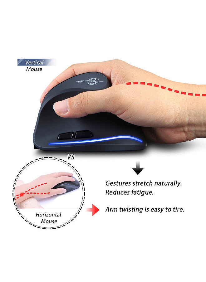 ZELOTES - ZELOTES F-35B Wireless Gaming Mouse 2.4G+BT3.0+BT5.0 Three-mode Ergonomic Vertical Mouse 3-gear Adjustable DPI for PC Laptop - Image 1