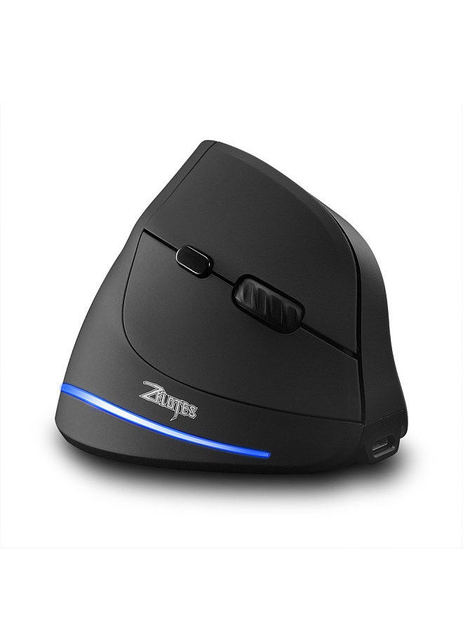 ZELOTES - ZELOTES F-35B Wireless Gaming Mouse 2.4G+BT3.0+BT5.0 Three-mode Ergonomic Vertical Mouse 3-gear Adjustable DPI for PC Laptop - Image 1