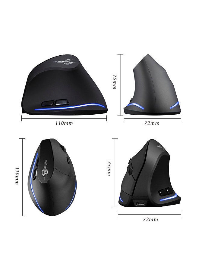 ZELOTES - ZELOTES F-35B Wireless Gaming Mouse 2.4G+BT3.0+BT5.0 Three-mode Ergonomic Vertical Mouse 3-gear Adjustable DPI for PC Laptop - Image 1