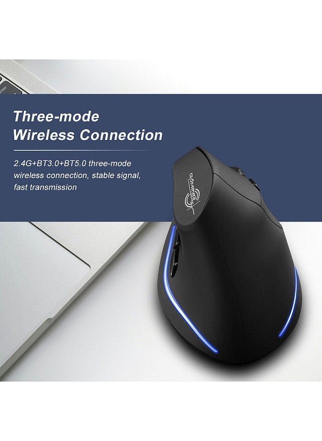 ZELOTES - ZELOTES F-35B Wireless Gaming Mouse 2.4G+BT3.0+BT5.0 Three-mode Ergonomic Vertical Mouse 3-gear Adjustable DPI for PC Laptop - Image 1