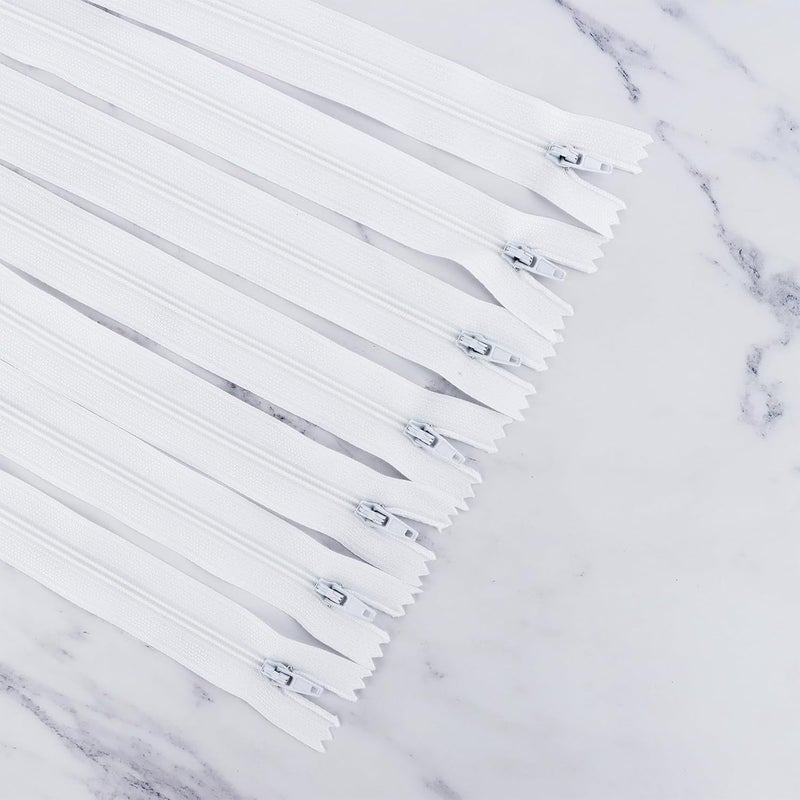 Amariver White Nylon Coil Zippers - 100Pcs Assorted Lengths for Tailor Sewer Sewing Crafter Special Zippers in Bulk - Image 5