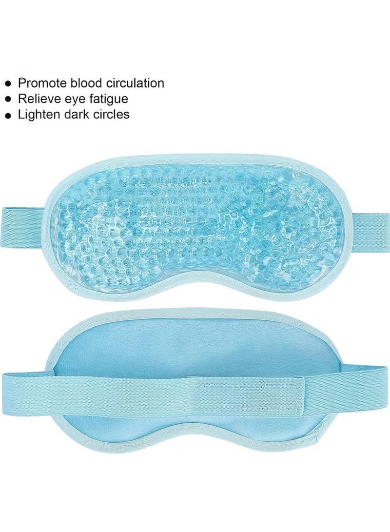 XUN Gel Eye Mask Cold Pack Ice Eye Mask Puffy Eyes Dark Circles - Cooling Eye Mask Headaches - Eye Therapy Heat Mask Gel Beads - Stress Pain Relief Hot Eye Mask Puffiness - Image 2