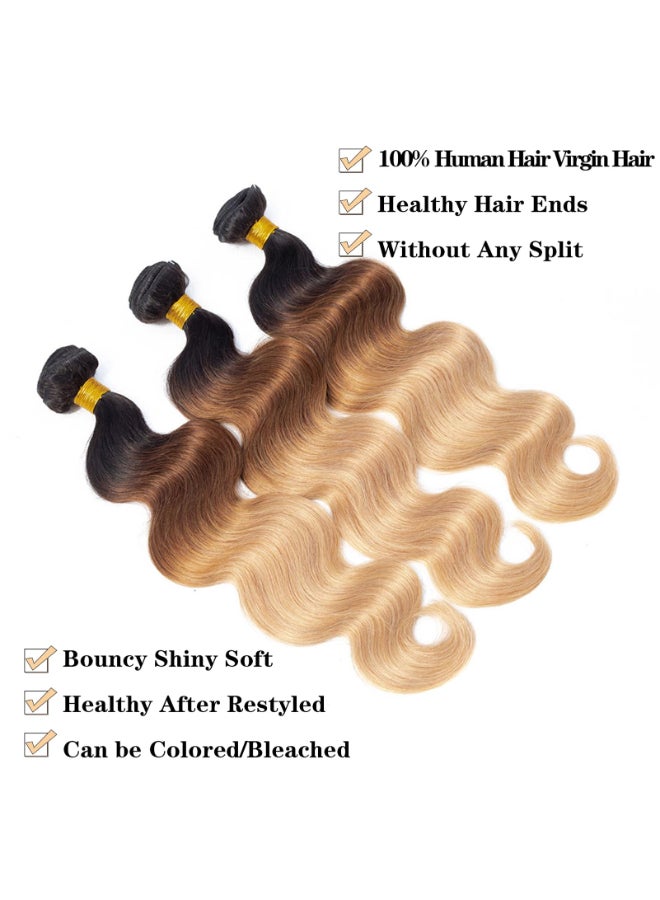 ROYAL IMPRESSION 12A Grade Ombre Bundles Human Hair T1B302716 16 16 Ombre Brown Body Wave Human Hair 3 Bundles 100 Unprocessed Virgin Brazilian Body Wave Hair Quick Weave - Image 4