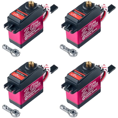 DIYmall DS3218 High Torque Metal Gear Digital Servo Water Resistant RC Servo 20kg 270 Degree Rotation RC Toys DIY Model for Baja Cars Pack of 4 Sets - Image 1