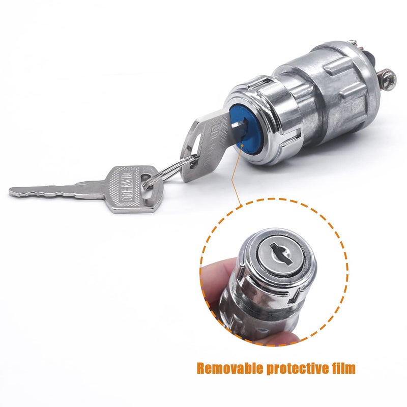 mankk 3 Wires Ignition Switch with Key 12V Universal Engine Starter Key Switch Off/On/(Start) 3 Position with 2 Keys for Car Motorcycle Tractor UTV ATV Modified Car - Image 2