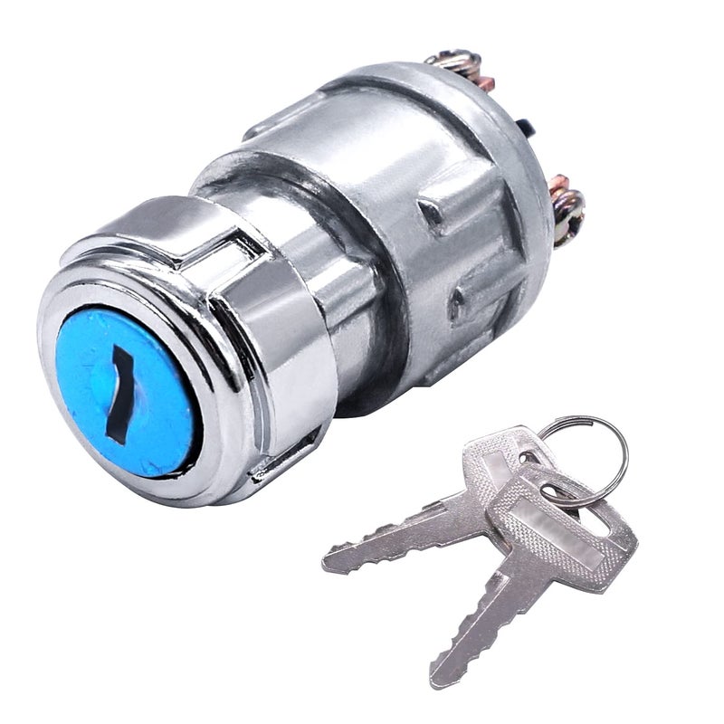 mankk 3 Wires Ignition Switch with Key 12V Universal Engine Starter Key Switch Off/On/(Start) 3 Position with 2 Keys for Car Motorcycle Tractor UTV ATV Modified Car - Image 1