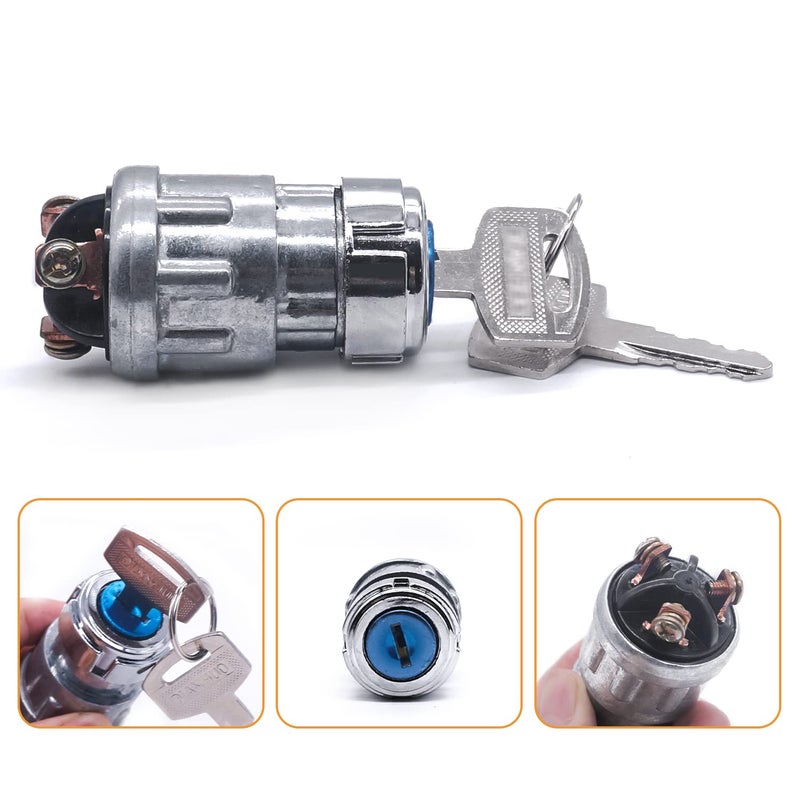 mankk 3 Wires Ignition Switch with Key 12V Universal Engine Starter Key Switch Off/On/(Start) 3 Position with 2 Keys for Car Motorcycle Tractor UTV ATV Modified Car - Image 5