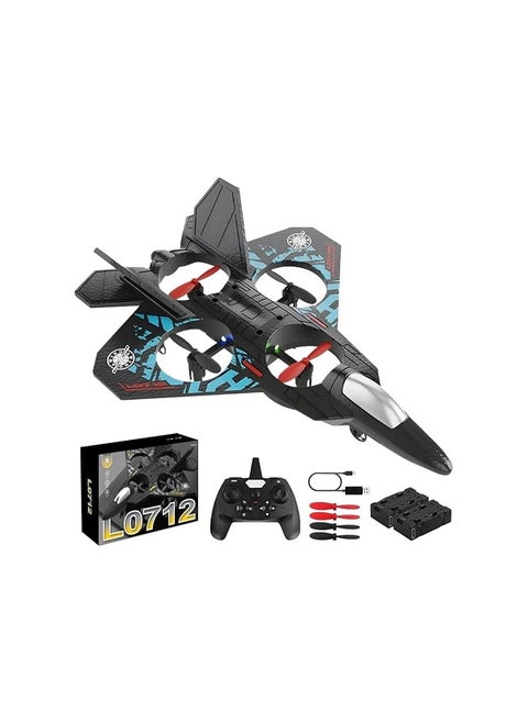 Aeroplane 2.4GHz Remote Controlled Aeroplane Floating Fighter Plane RC Aeroplane RTF for Beginners, Children and Adults, APlane Toy with Coloured Lights USB Charging