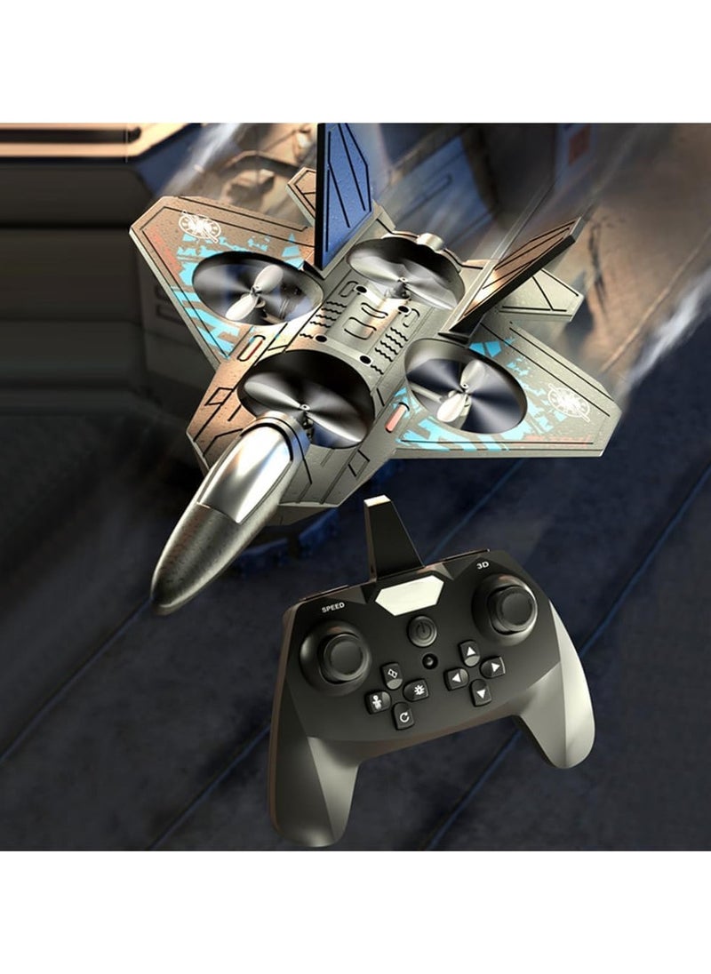 Aeroplane 2.4GHz Remote Controlled Aeroplane Floating Fighter Plane RC Aeroplane RTF for Beginners, Children and Adults, APlane Toy with Coloured Lights USB Charging