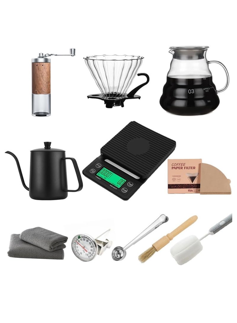 WENTCCION Professional Coffee Set 10 Pieces Espresso Set with 600mm Espresso Pot for Coffee Table Kitchen Camping  - Image 2