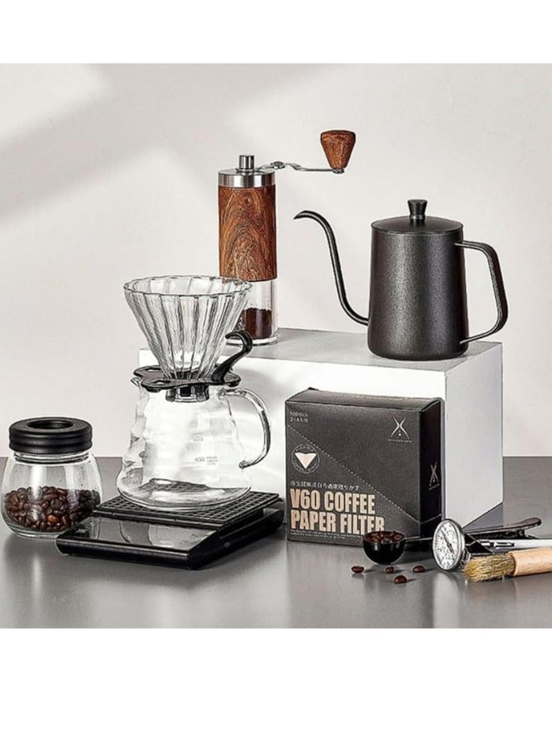 WENTCCION Professional Coffee Set 10 Pieces Espresso Set with 600mm Espresso Pot for Coffee Table Kitchen Camping  - Image 1