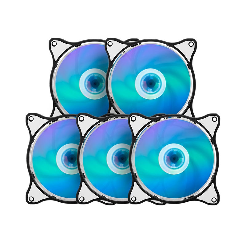Loquat Computer Radiator Case Cooler Mute Cooling Fan With Adjustable RGB Light 12cm multicolour  - Image 1