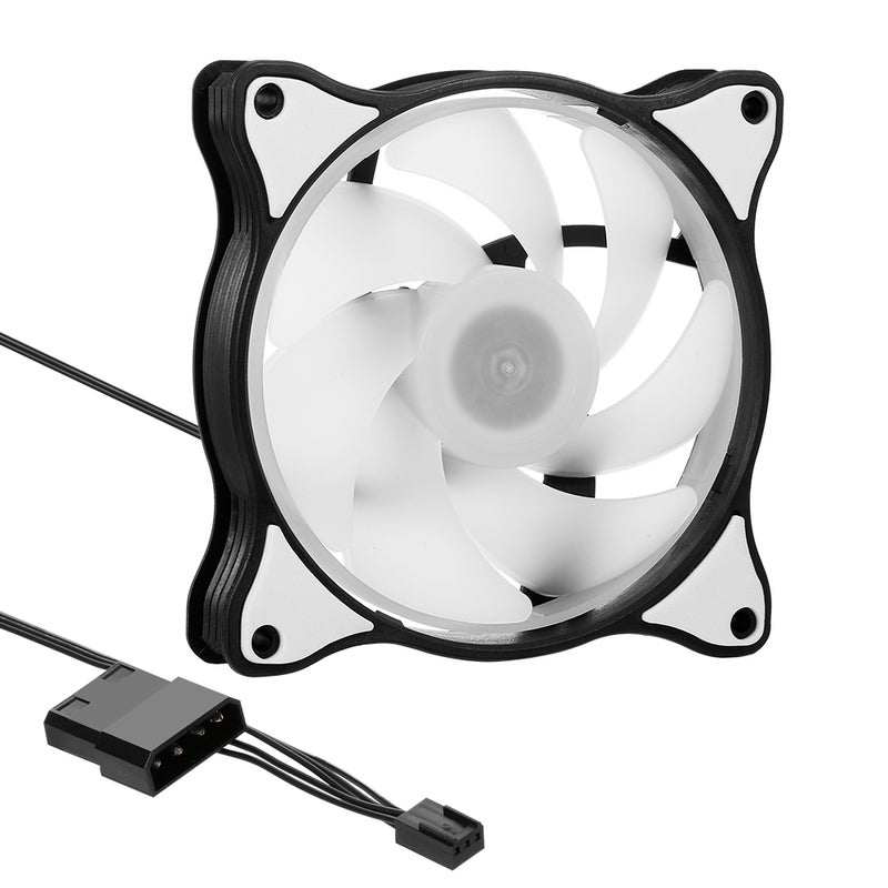 Loquat Computer Radiator Case Cooler Mute Cooling Fan With Adjustable RGB Light 12cm multicolour  - Image 4
