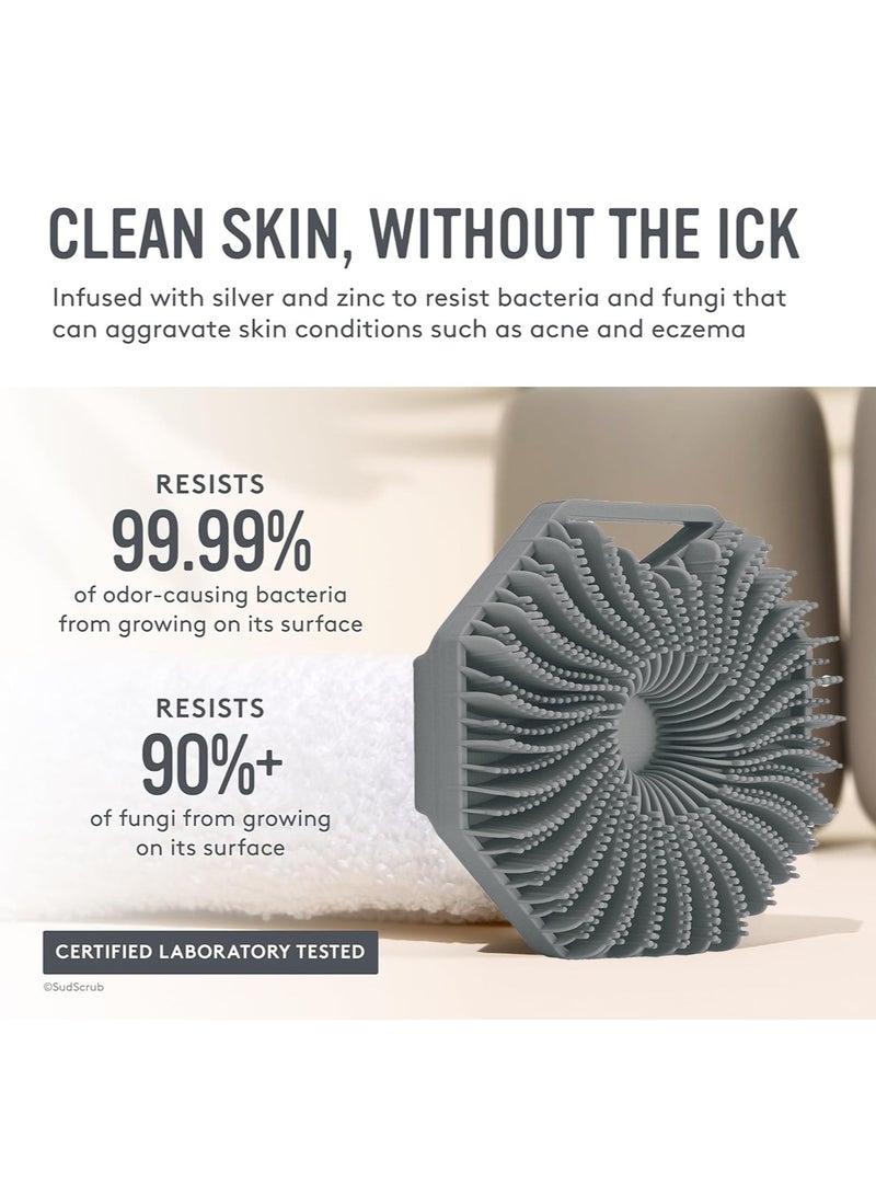 Antimicrobial Silicone Body Scrubber Exfoliating Bath Body Brush for Sensitive Skin Eco Friendly Shower Scrubber for Body Deep Cleaning Brush with Non-Slip Handle Gentle Massage - Image 5