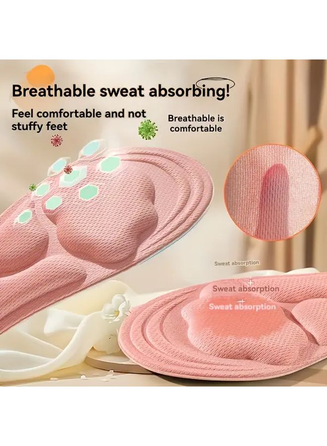 3 Pairs Women Insoles Sakura Pink 6D Cloud Thick Comfortable Breathable Memory Foam Suitable For Athletic And Casual Shoes Size 37 38 - Image 5