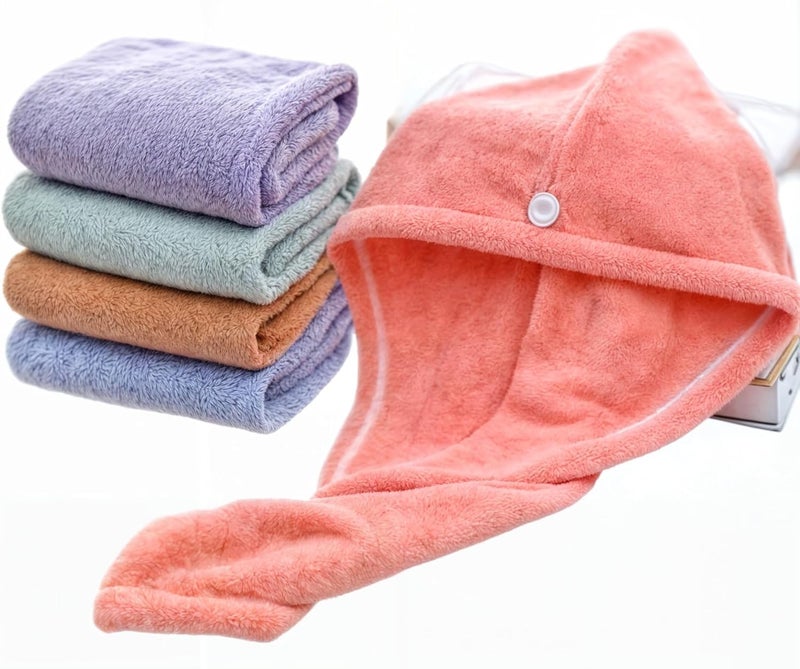 BROOKITCHEN Hair Towel Wrap Absorbent Towel Hair-Drying Bathrobe Magic Hair Warp Towel Super Quick-Drying Microfiber 500 GSM Bath Towel Hair Dry Cap Salon Towel (Multicolor) - Image 1