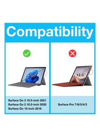غطاء لوحة مفاتيح عربي وإنجليزي لجهاز Microsoft Surface Go 4 2023 / Surface Go 3 2021 / Surface Go 2 2020 / Surface Go 2018، مع لوحة مفاتيح لاسلكية قابلة للفصل مغناطيسيًا (أسود) - view 2