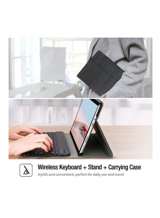 غطاء لوحة مفاتيح عربي وإنجليزي لجهاز Microsoft Surface Go 4 2023 / Surface Go 3 2021 / Surface Go 2 2020 / Surface Go 2018، مع لوحة مفاتيح لاسلكية قابلة للفصل مغناطيسيًا (أسود) - view 3