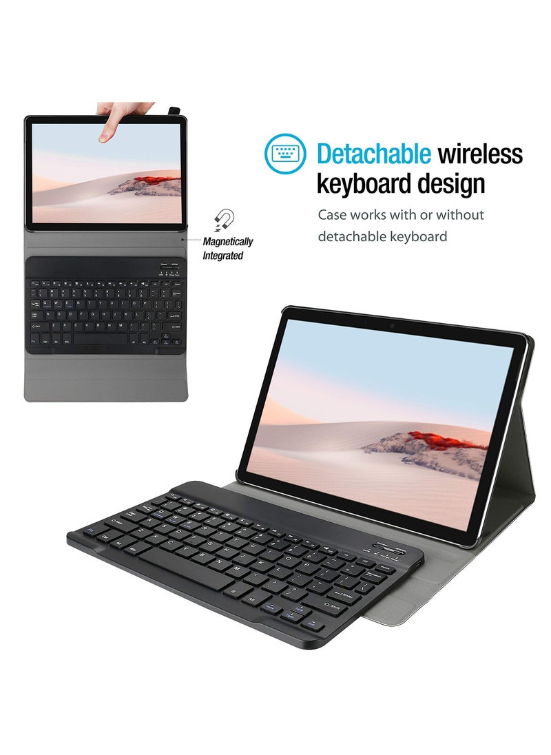 Aookay - Arabic and English Keyboard Cover for Microsoft Surface Go 4 2023 / Surface Go 3 2021 / Surface Go 2 2020 / Surface Go 2018, with Magnetically Detachable Wireless Keyboard (Black) - Image 1