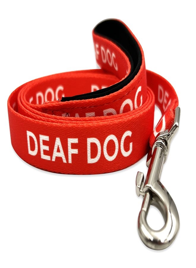 PinMaze Deaf Dog Leash - Hard of Hearing Warning - Hearing Impaired Dog - No Limited Hearing - Deaf Alert Padded Handle Accessories for Small Medium Large Dogs (Red, Medium) - Image 1