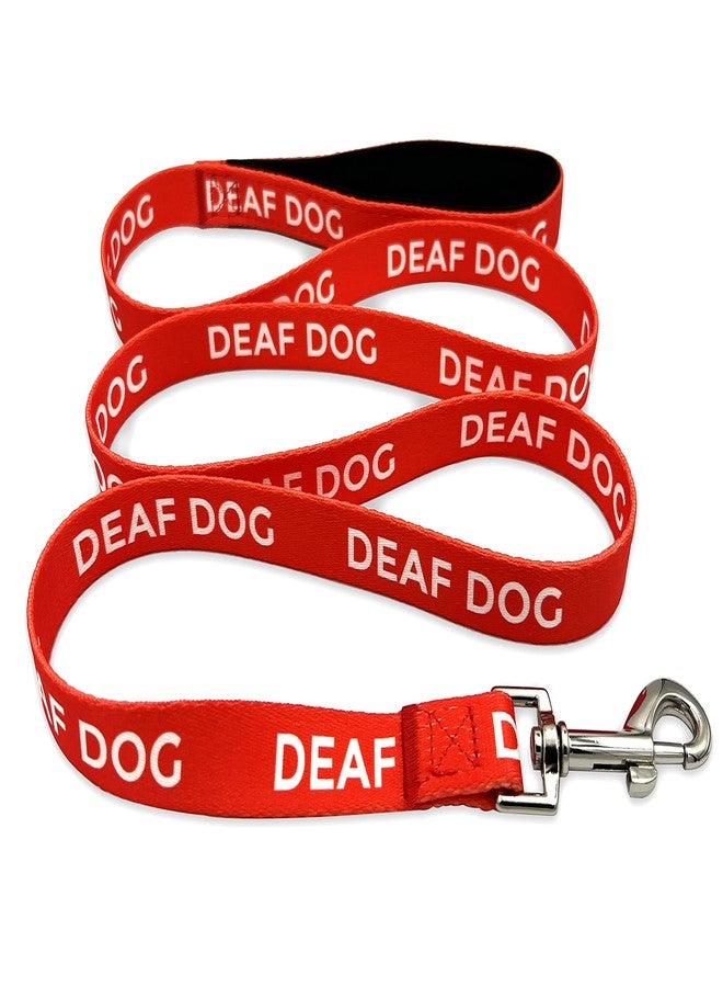 PinMaze Deaf Dog Leash - Hard of Hearing Warning - Hearing Impaired Dog - No Limited Hearing - Deaf Alert Padded Handle Accessories for Small Medium Large Dogs (Red, Medium) - Image 2
