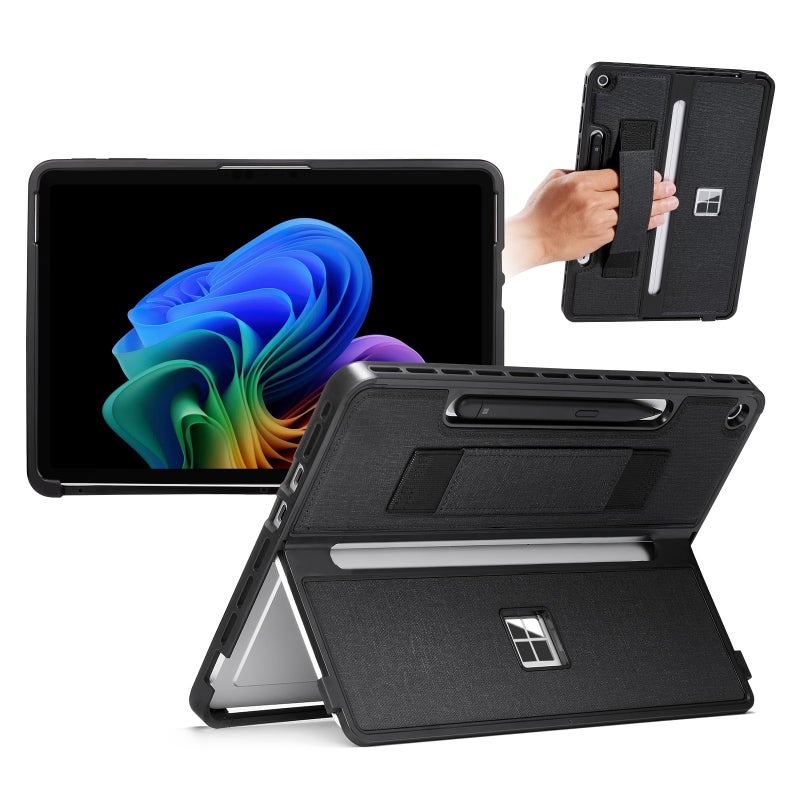 CoBak Rugged Case for Microsoft Surface Pro 12" 2025, Shockproof Protective Cover with Hand Strap, Multi-Angle Kickstand, Built-in Stylus Holder, Compatible with Type Cover Keyboard - Image 1
