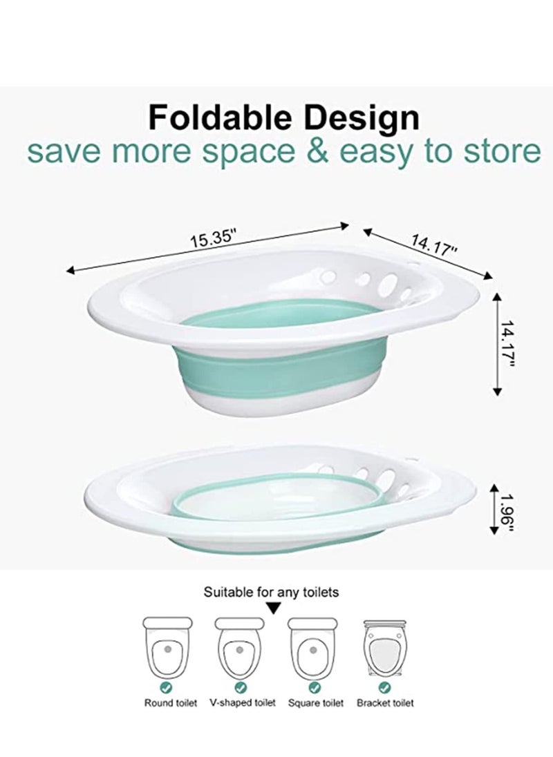 XiuWoo - Sitz Bath for Toilet Seat,Hemorrhoids, Postpartum Care, with Flusher, Comfortable Seating, Deep Enough, Relieve Pain, Anti Overflow, Easy to Use and Clean, Water Massage, Foldable - Image 1