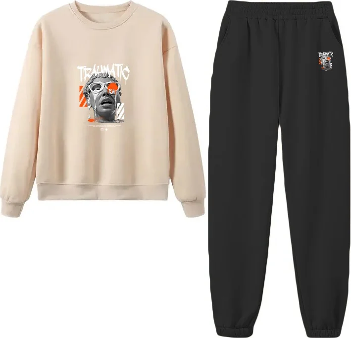 DogFish Tracksuit Set Oversize Undeath Printed Tracksuit Set,lover,couple Combination Green