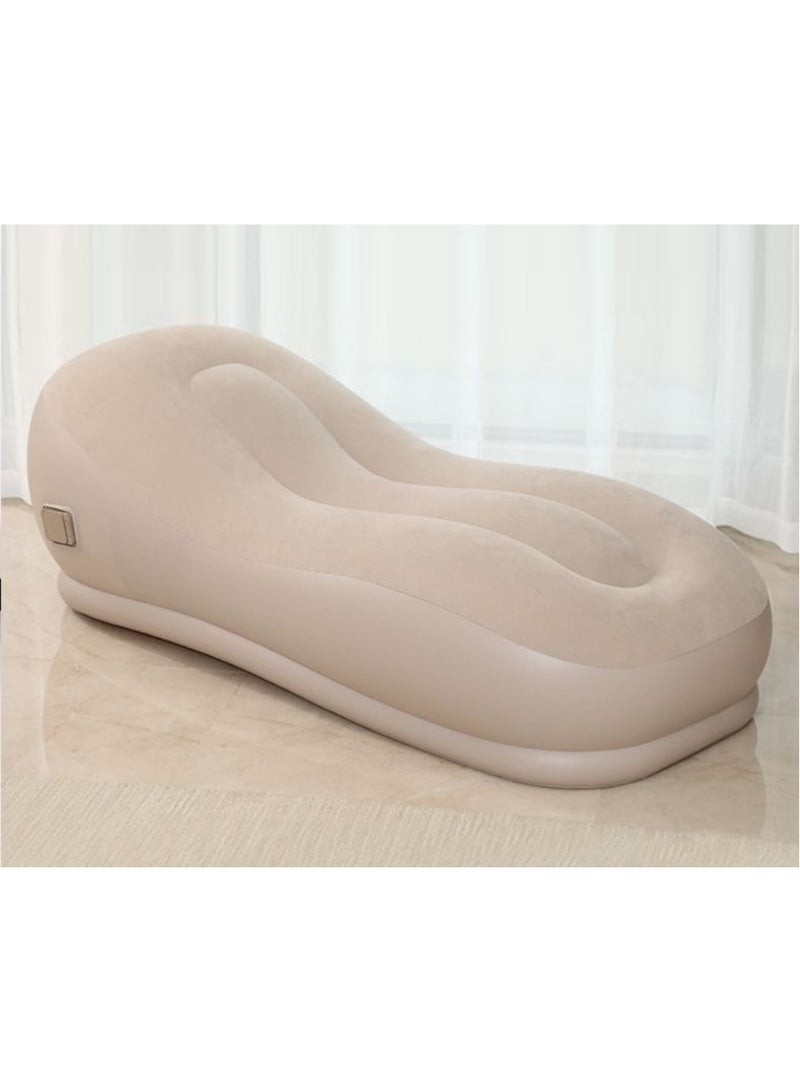 S-Shaped Streamlined Inflatable Lazy Sofa Lounge Chair 💤 Built-in Electric Air Pump | Ergonomic Air Mattress for Home, Office, Camping & Napping - Image 1