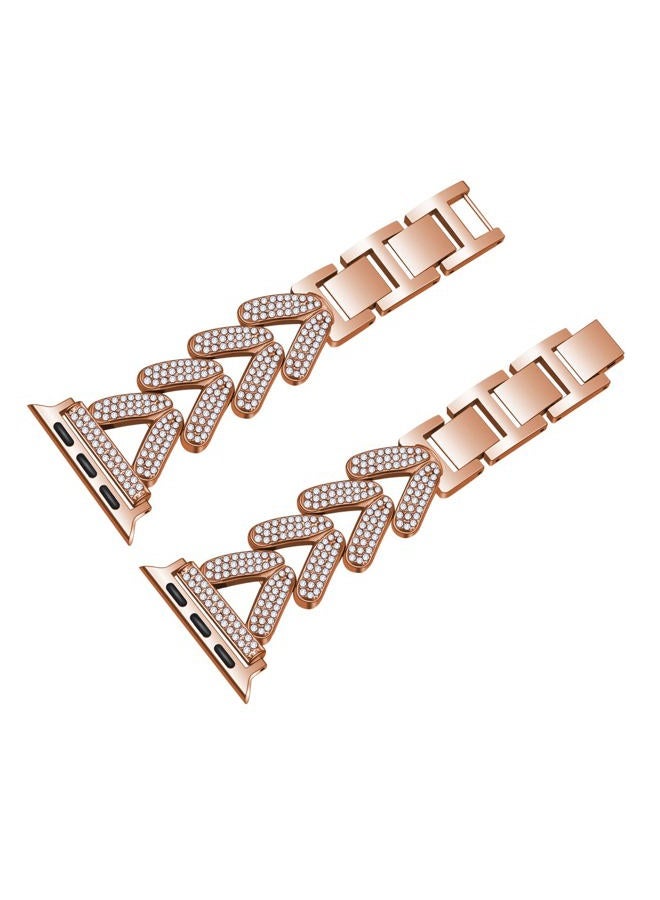 Juntan Compatible with Apple Watch Band 38mm 40mm 41mm 42mm 44mm 45mm, Bring Diamond Watch Bracelet Replacement for iWatch Bands Series 8 7 6 5 4 3 2 1 SE Womens Slim Metal Watch Strap - Image 5