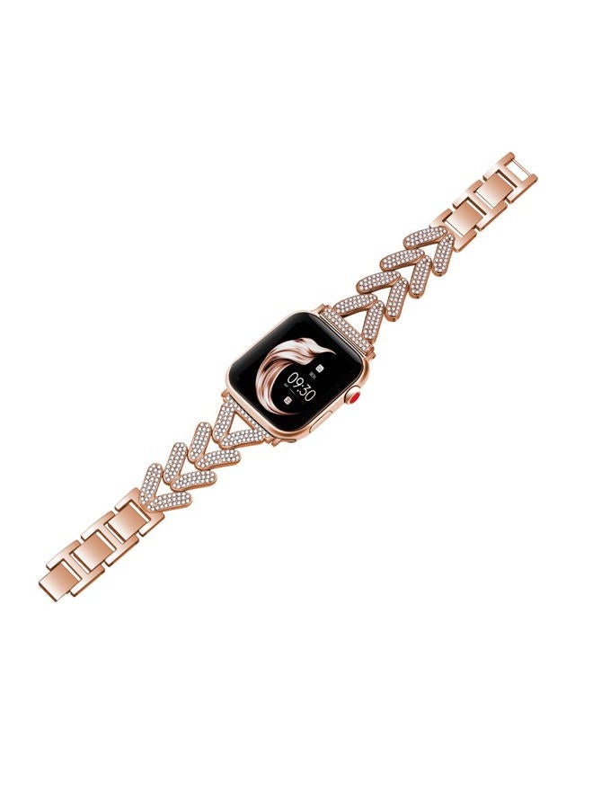 Juntan Compatible with Apple Watch Band 38mm 40mm 41mm 42mm 44mm 45mm, Bring Diamond Watch Bracelet Replacement for iWatch Bands Series 8 7 6 5 4 3 2 1 SE Womens Slim Metal Watch Strap - Image 4