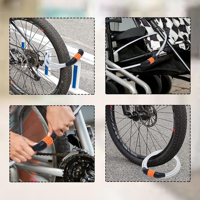 DOCOSS-Steel Bike Helmet Lock for Bike,Cycle Lock for Bicycle,Bike Helmet Lock for Two Wheeler,Password Number Lock (Black-Silver) - Image 5