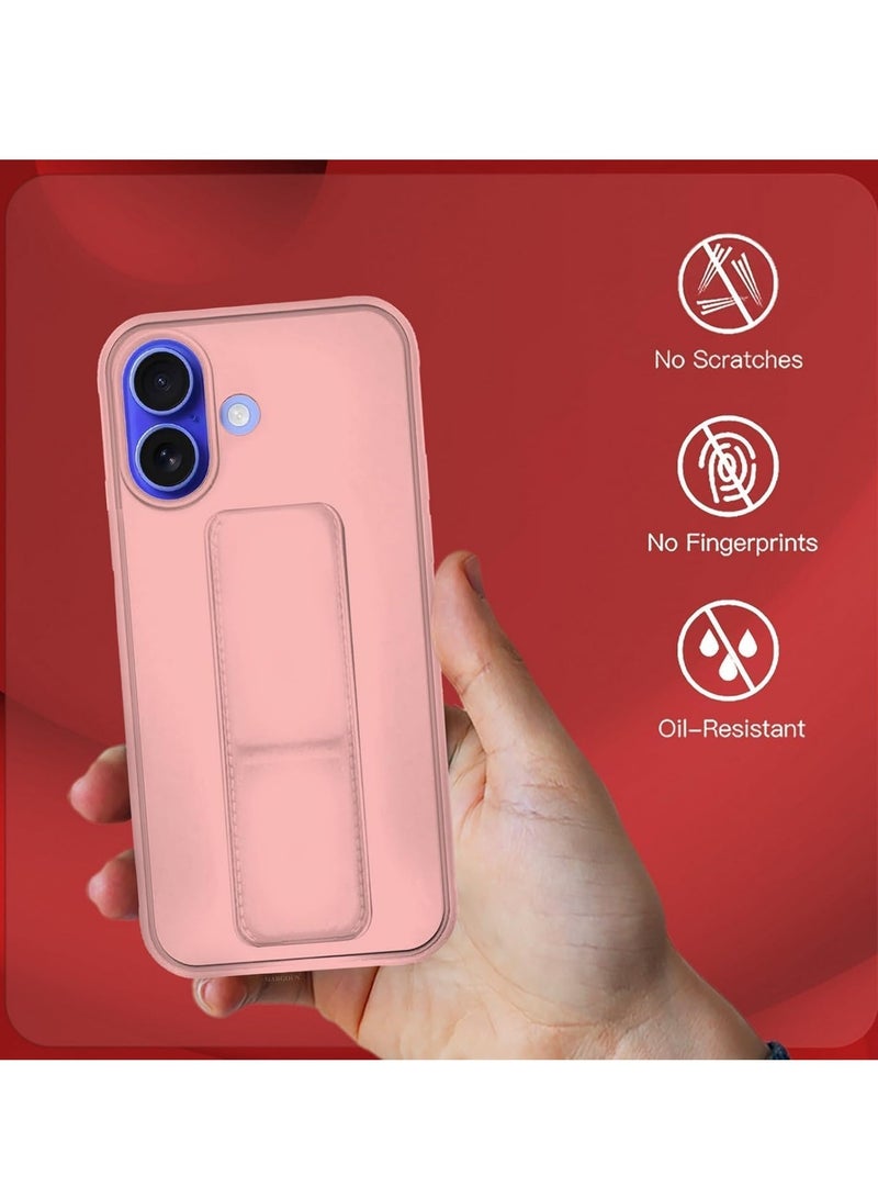 JAJEEK iPhone 16 Magnetic Car Mount Case – Pink Silicone Kickstand with Hand Strap & Multi-Stand Feature - Image 5