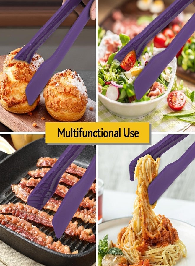 Agatige 3 Sizes Bread Tongs, Plastic Food Salad Serving Tongs Cooking Utensils Set Kitchen Tongues for Kitchen Cooking, BBQ, Buffet, Party, Baking, Salads, Pasta, Grilling and More(Purple) - Image 5