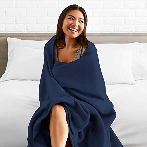 Purav Light Double Bed Fleece Blanket Soft, Lightweight,Woolen, Winter & Traveling Blanket Ideal AC & All-Season Blanket Polar Fleece-90 X 90''-2 Pc, Blue - Image 4